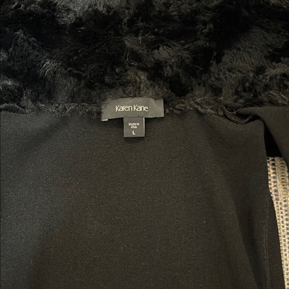 Karen Kane Luxe Black Fur-Trimmed Jacket